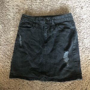 Black denim skirt